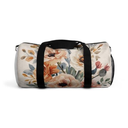 Floral Duffel Bag, Stylish Weekend Bag, Gym Tote, Travel Duffel, Eco-Friendly Sport Bag, Floral Print Gym Bag