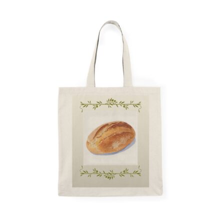 Natural Art Tote Bag, Eco-Friendly Shopping Bag, Gift for Bakers, Cute Grocery Bag, Nature Inspired Tote, Artisan Bread Design