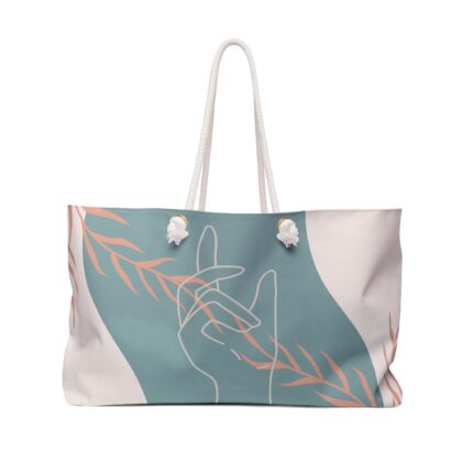 Hand-Illustrated Floral Weekender Bag, Travel Tote, Gym Bag, Weekend Getaway, Beach Bag, Gift for Her