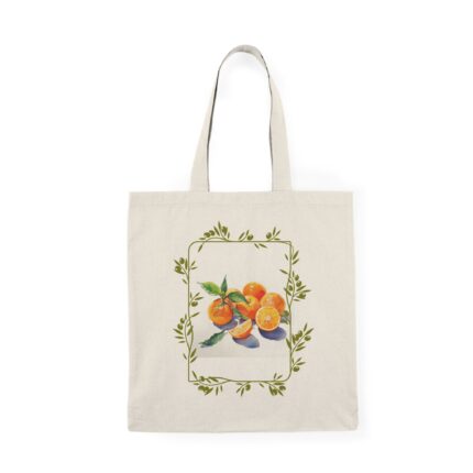 Natural Fruit Tote Bag, Eco-Friendly Shopping Bag, Reusable Grocery Bag, Market Tote, Gift for Her, Floral Design