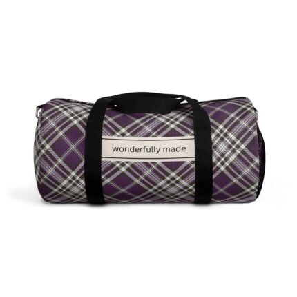 Wonderfully Made Purple Plaid Duffel Bag