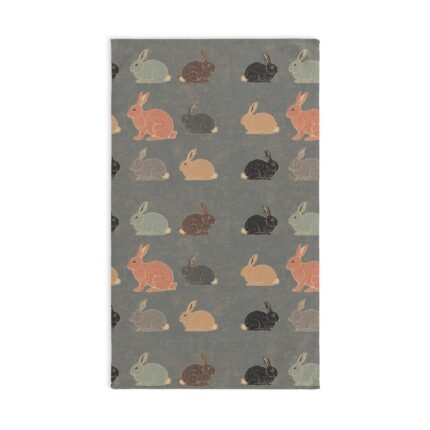 Rabbit Pattern Hand Towel — Cute Pastel Bunnies Kitchen & Bathroom Towel