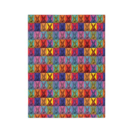 Colorful Pop Art Bunny Velveteen Blanket