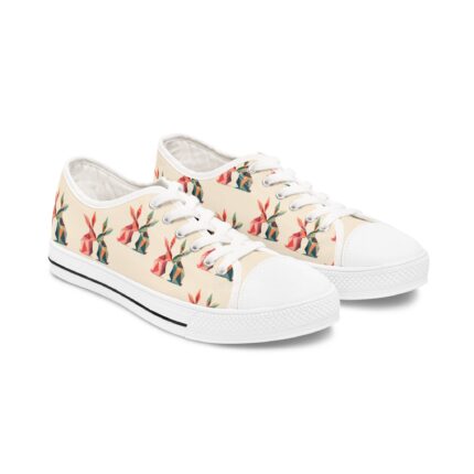 Low Top Sneakers — Floral Pastel Bunny Pattern