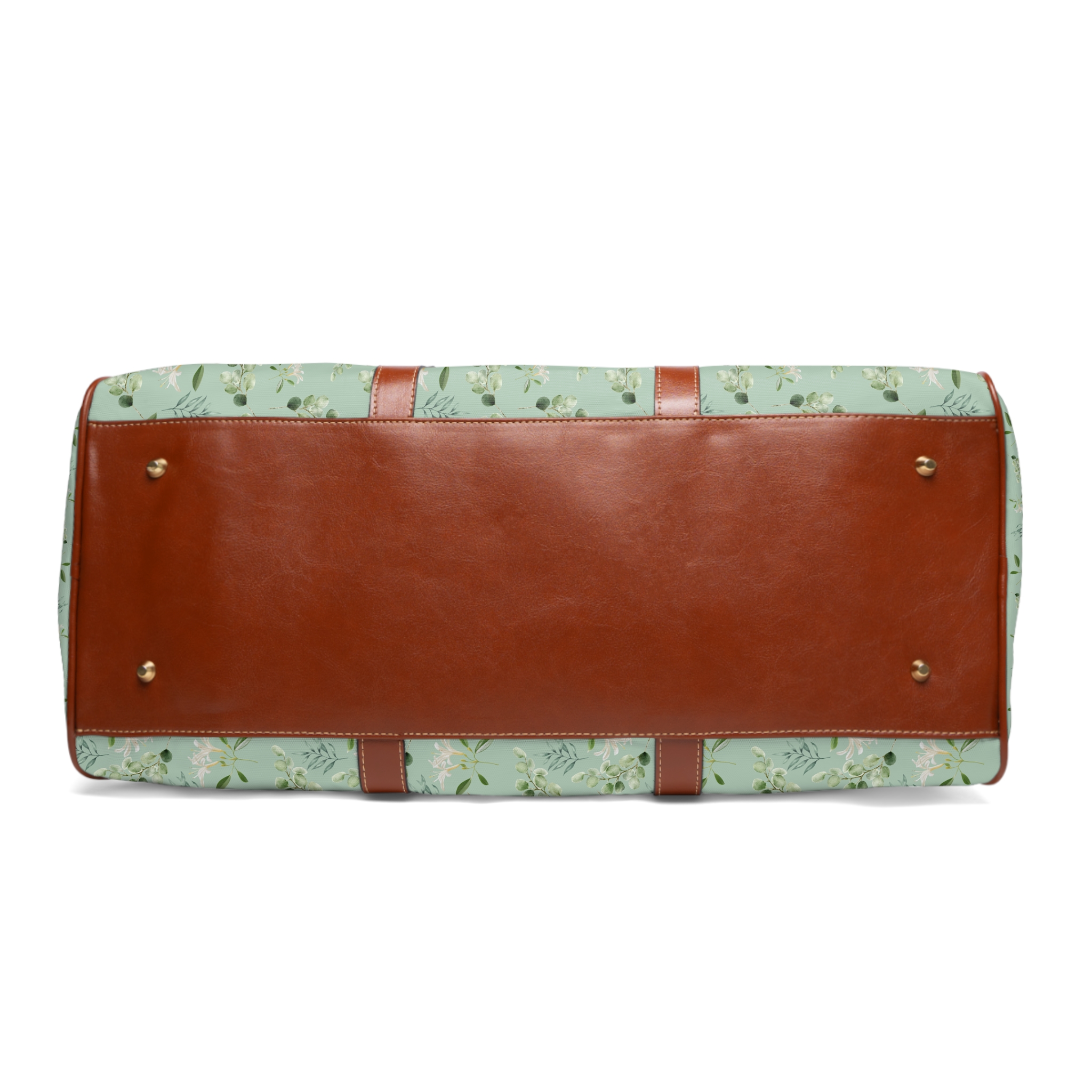 Floral Waterproof Travel Bag – Mint Botanical Weekender - Image 7
