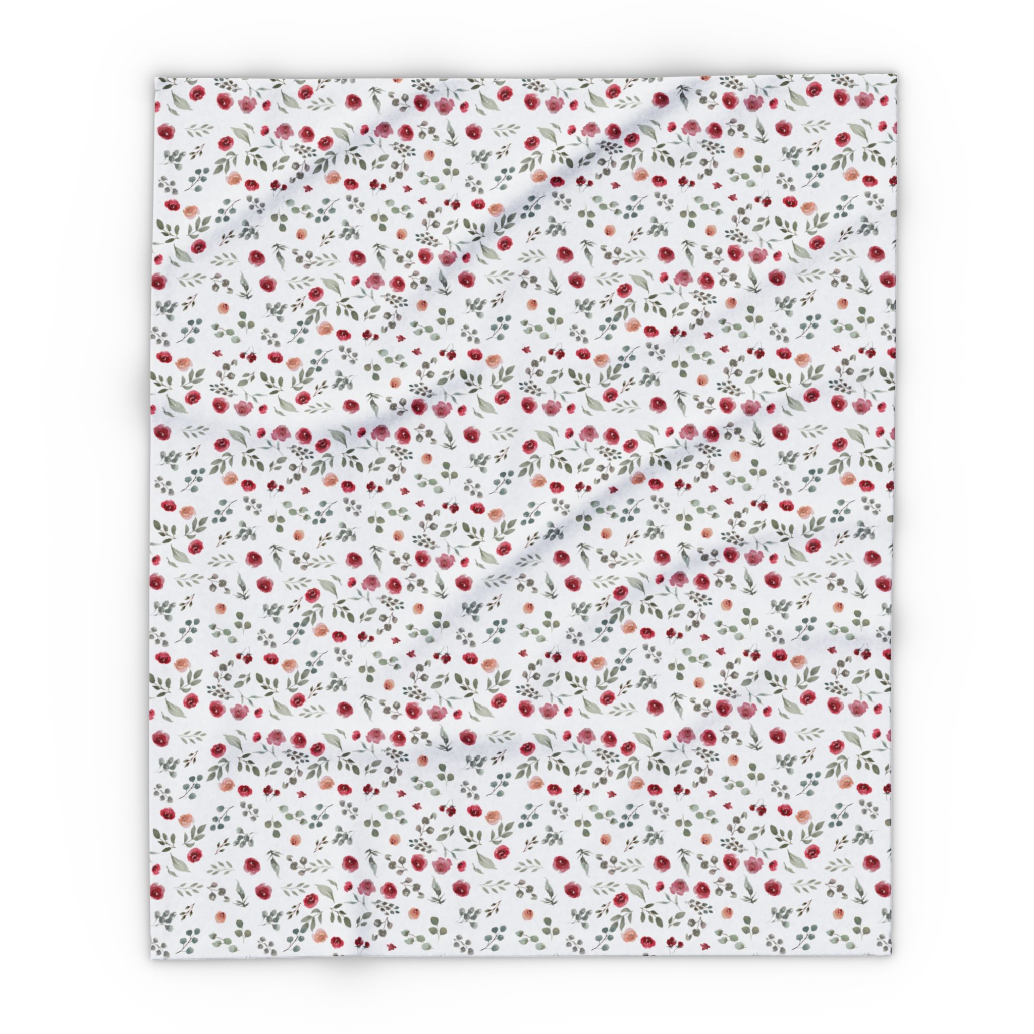 Arctic Fleece Blanket — Cozy Red & Gray Floral Winter Throw - Image 5
