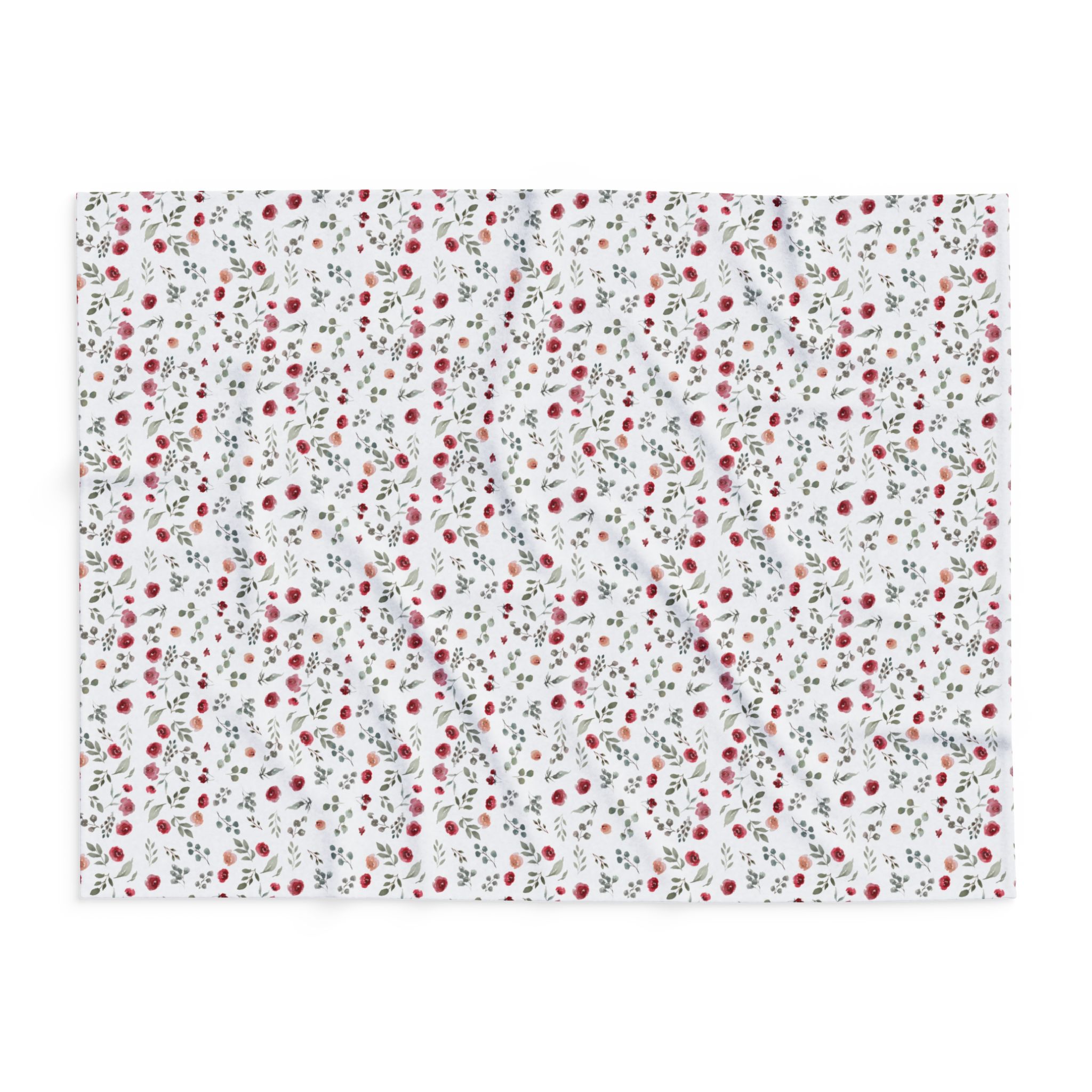 Arctic Fleece Blanket — Cozy Red & Gray Floral Winter Throw - Image 10
