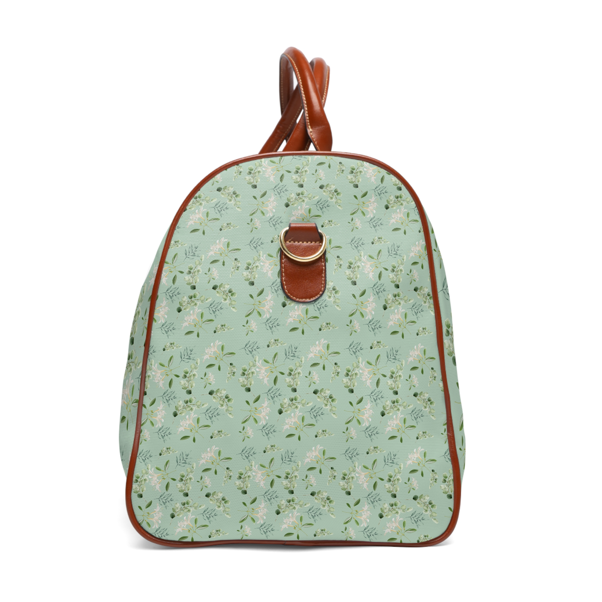 Floral Waterproof Travel Bag – Mint Botanical Weekender - Image 3