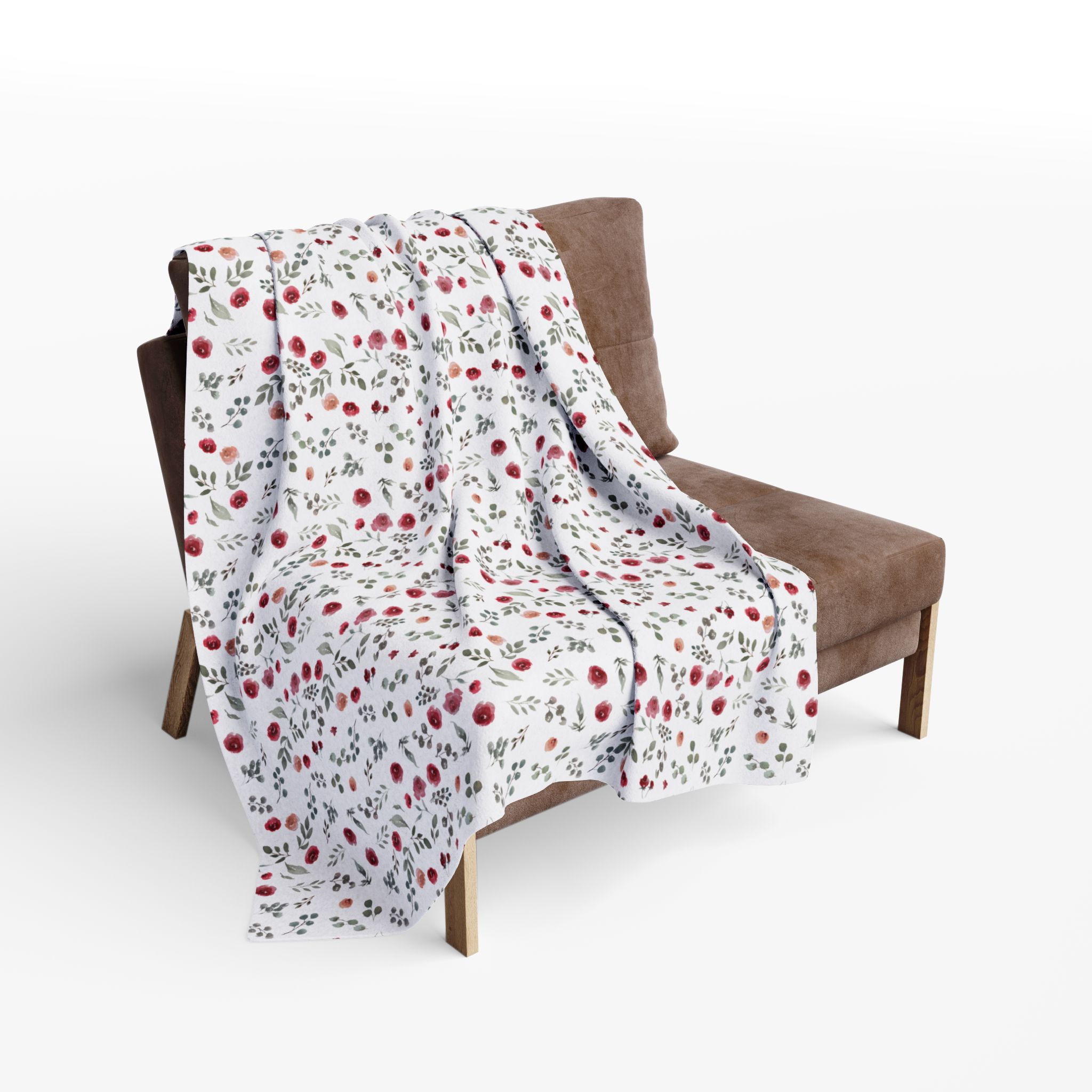 Arctic Fleece Blanket — Cozy Red & Gray Floral Winter Throw - Image 8