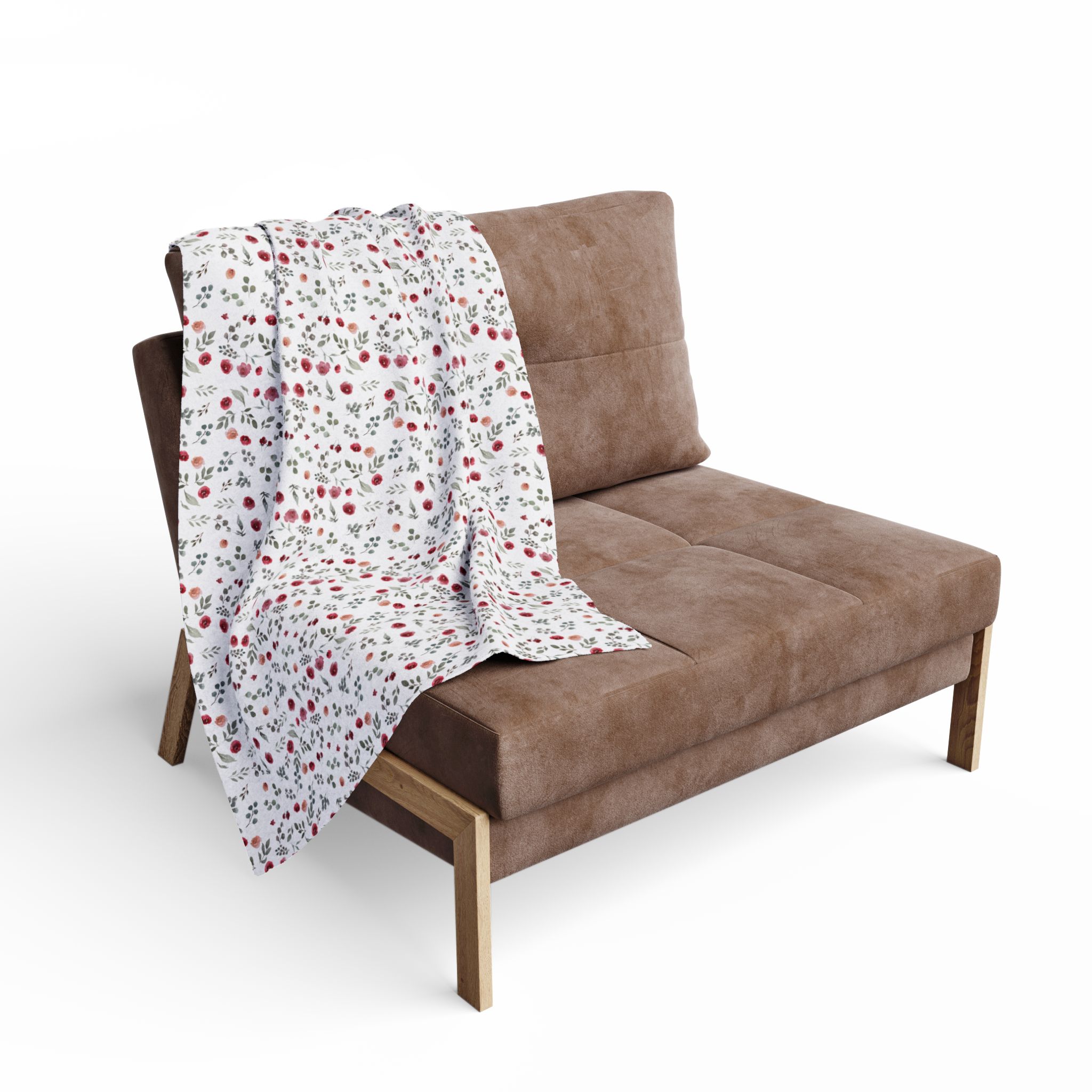 Arctic Fleece Blanket — Cozy Red & Gray Floral Winter Throw - Image 4