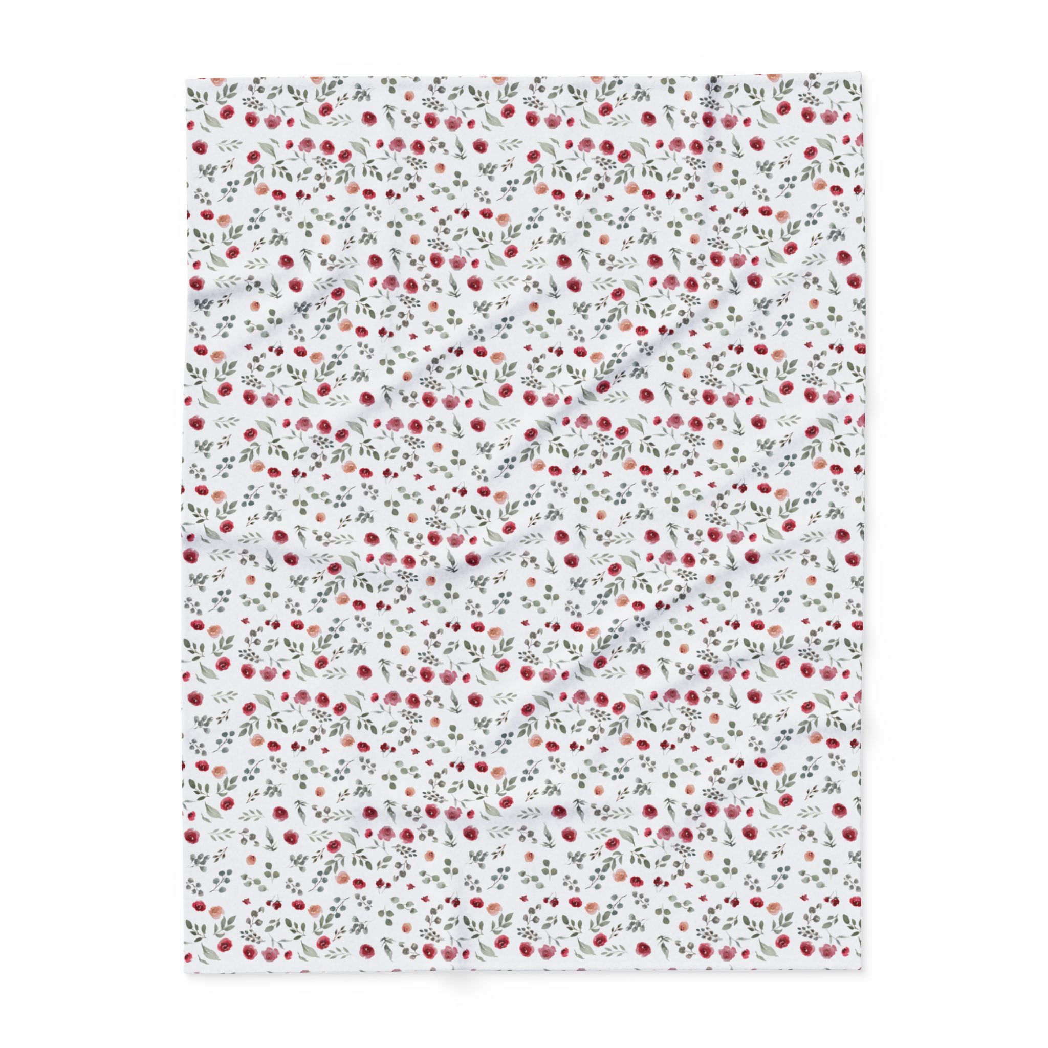 Arctic Fleece Blanket — Cozy Red & Gray Floral Winter Throw - Image 9