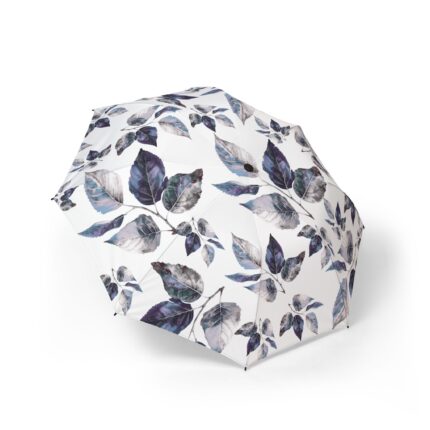 Floral Leaf Foldable Umbrella — Compact Semi-Automatic Rain Umbrella