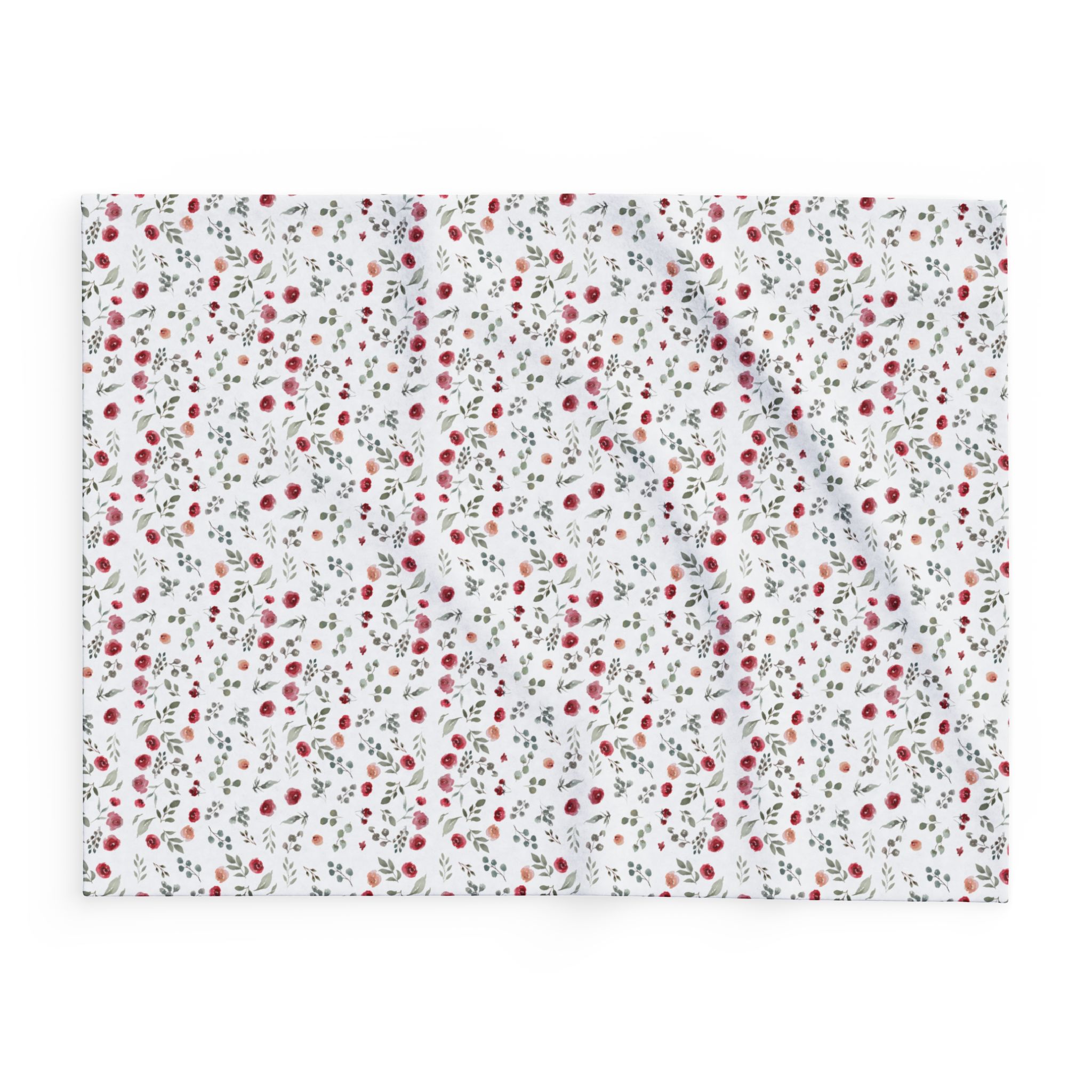 Arctic Fleece Blanket — Cozy Red & Gray Floral Winter Throw - Image 2
