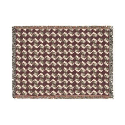 Cozy Houndstooth Woven Throw Blanket — Reversible Fringe Accent