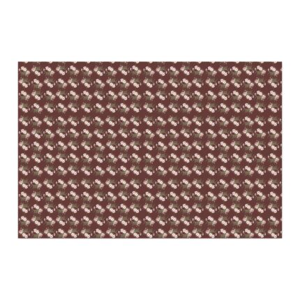 Combed Cotton Fabric by the Yard — Vintage Floral Burgundy Print (Prima)